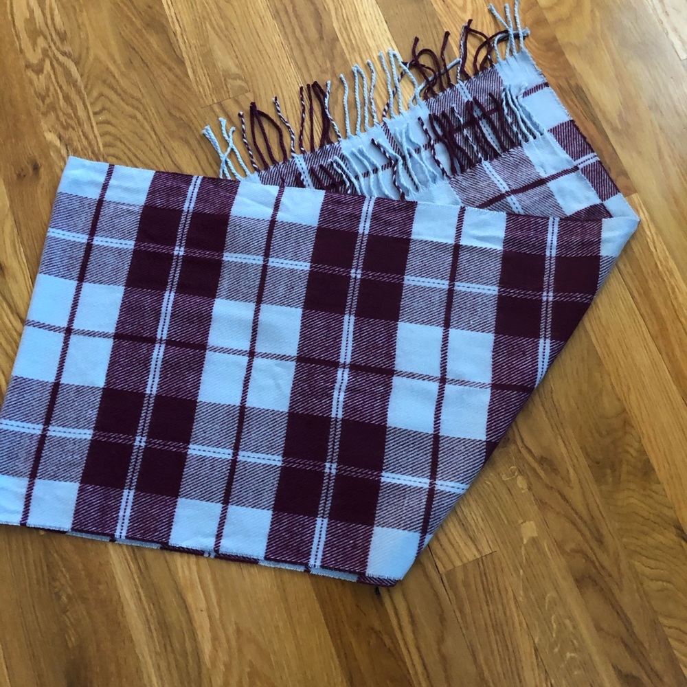 Lands End Plaid Tiffany Blue Scarf